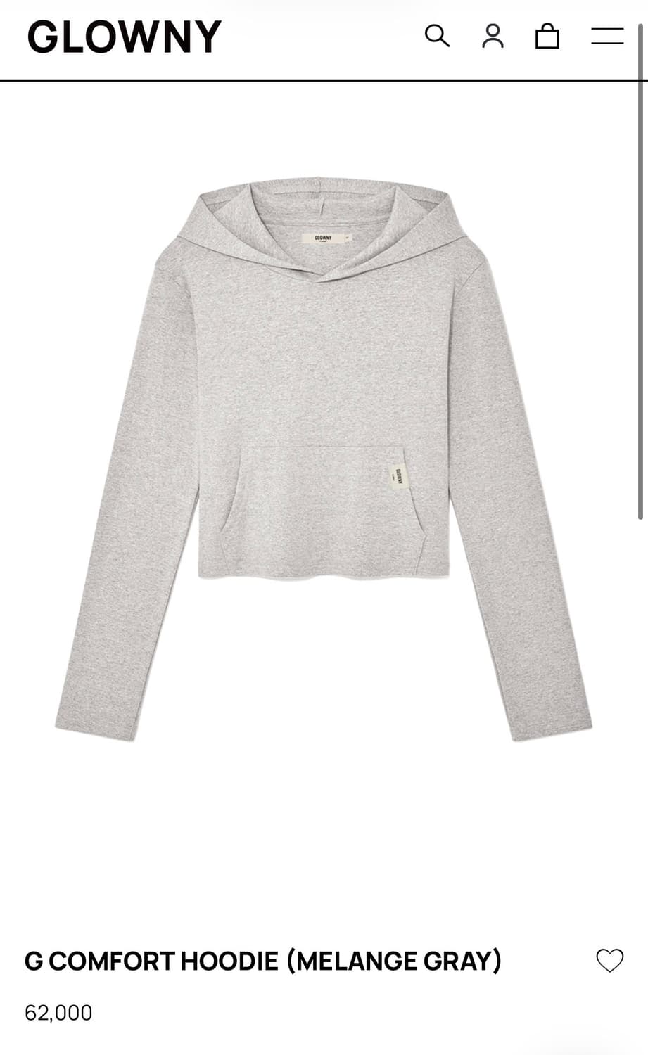 글로니 클래식 후드티 그레이 M 상품이미지2
