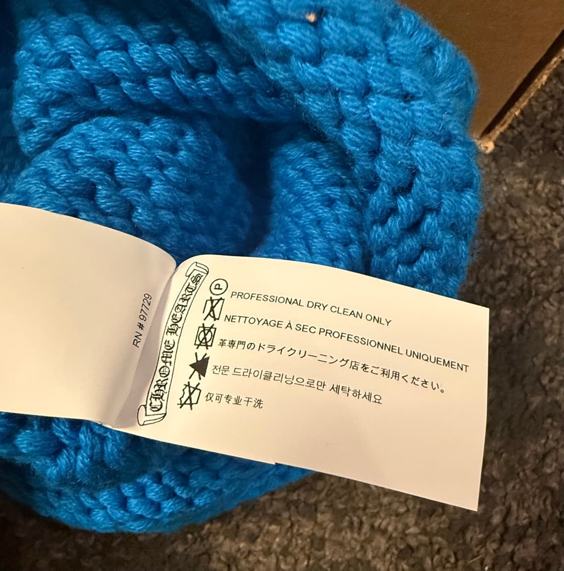 (새상품) 크롬하츠 캐시미어 퍼플 세메터리 크로스패치 비니 상품이미지8