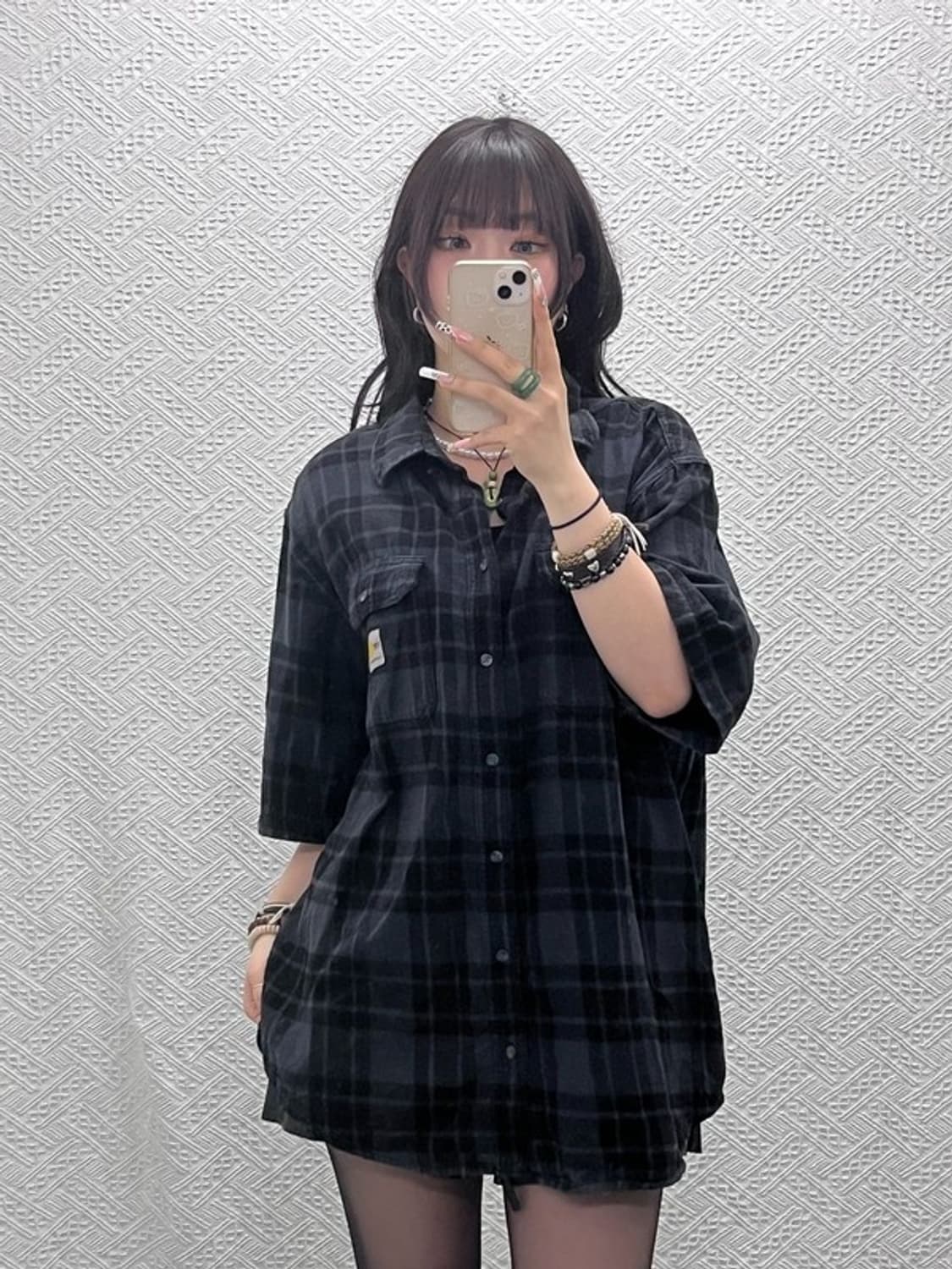 칼하트 빈티지 캐주얼 오버핏 체크 반팔 셔츠 L C11309 상품이미지2
