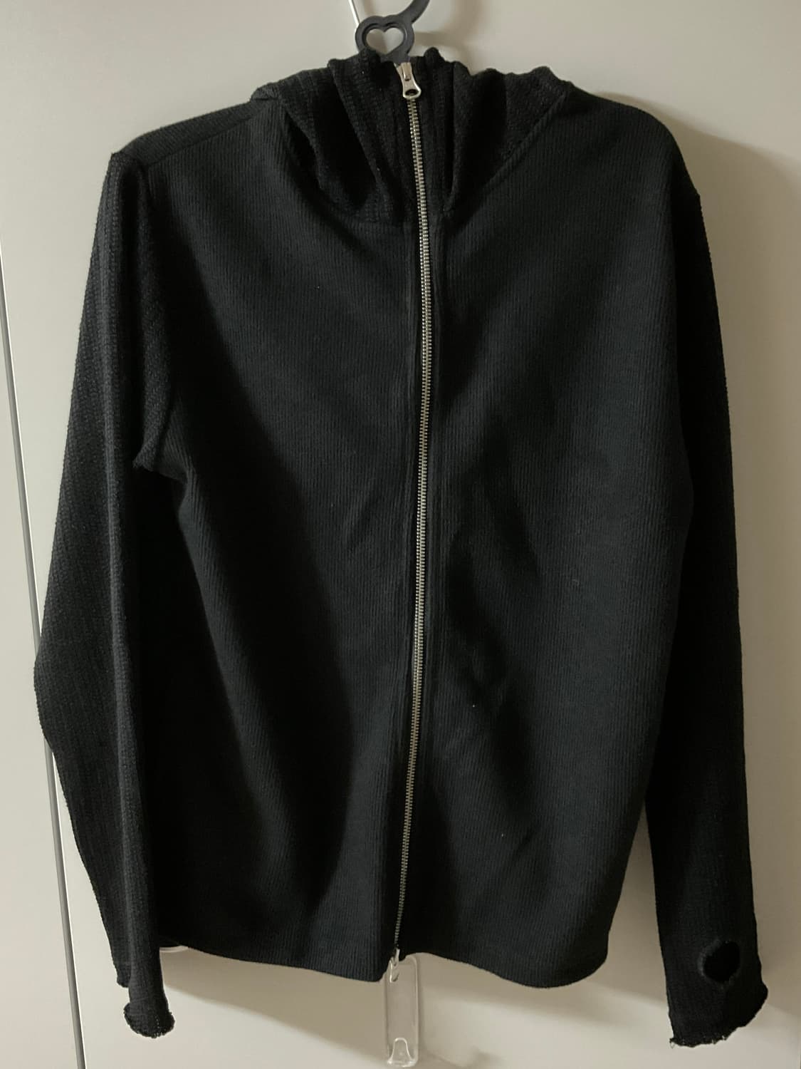 영마일웨어 바라클라바 니트 집업 (블랙색상/투웨이지퍼) 상품이미지3