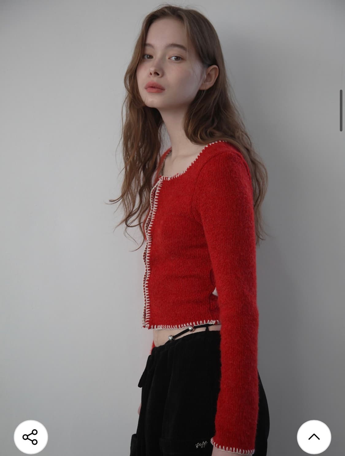 소프트서울 멜로우 리본 가디건 레드 상품이미지3