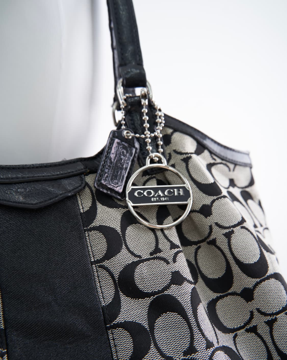 Coach 데이빈 시그니처 스트라이프 도트백 상품이미지5