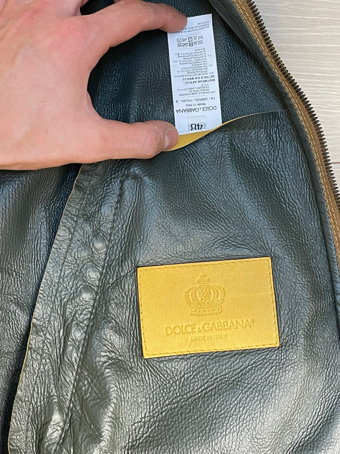 돌체앤가바나 램스킨 봄버 레더 자켓 상품이미지4