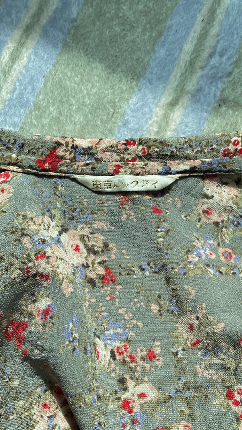 일본 빈티지 플로럴 블라우스 상품이미지5