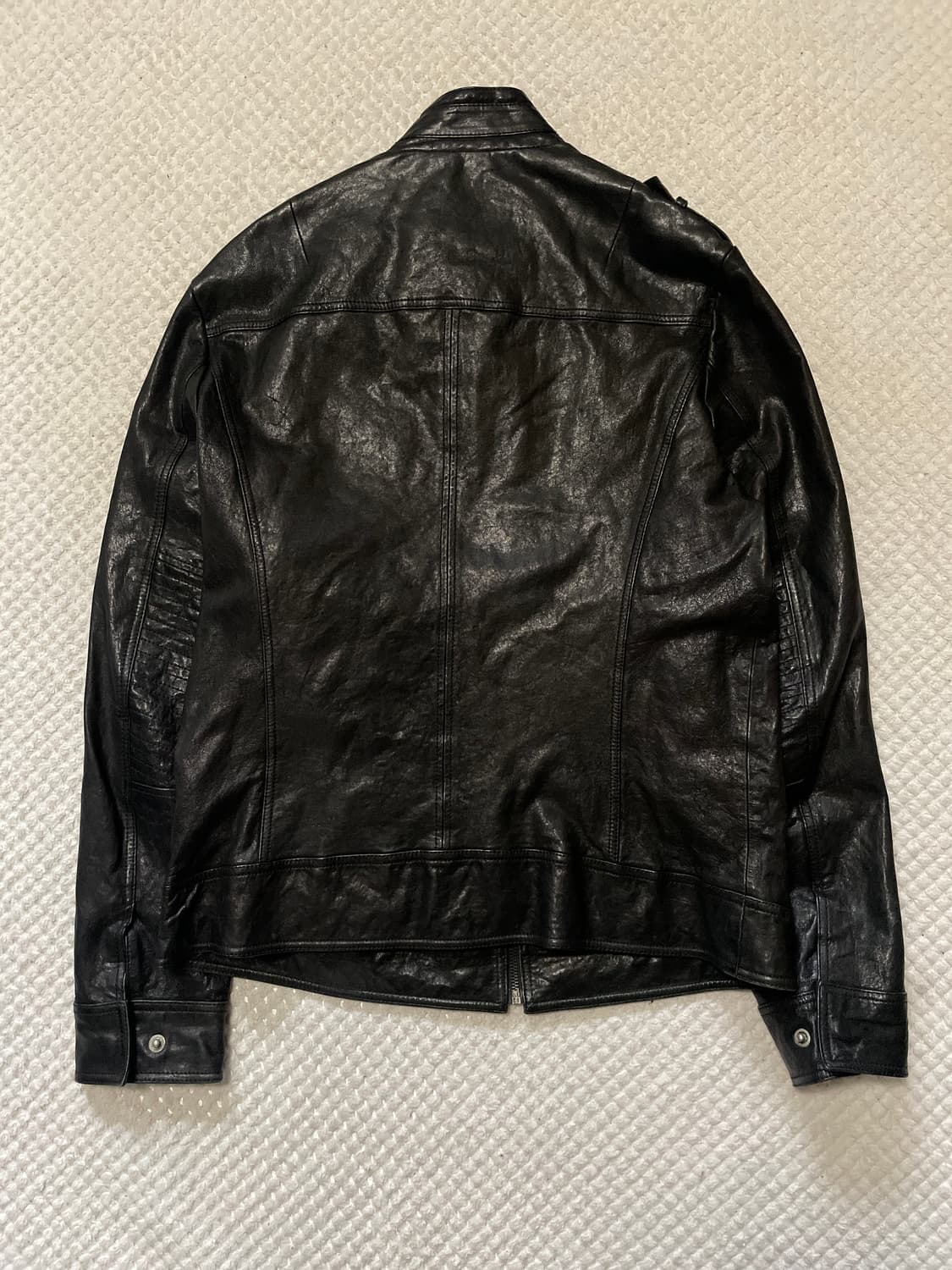 TATE 웨스턴 무드 램스킨 양가죽 절개 포켓 레더 자켓 상품이미지2