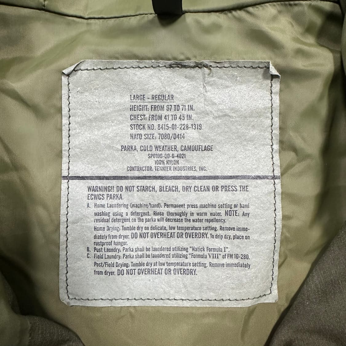 ✨ (바배) US ARMY ECWCS 미군 밀리터리 1세대 파카 자켓 상품이미지4