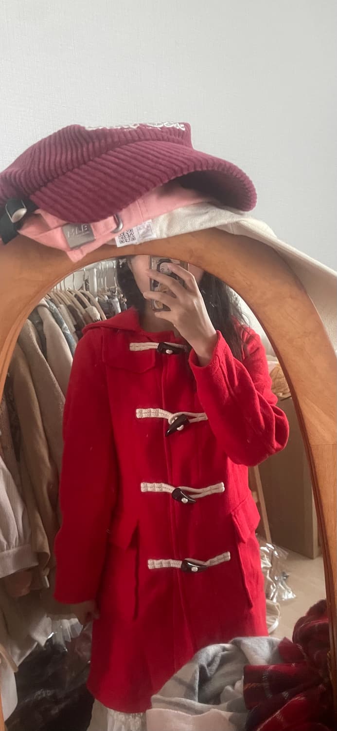 모리걸 빈티지 레드 떡볶이 롱코트 ♥️ 상품이미지4