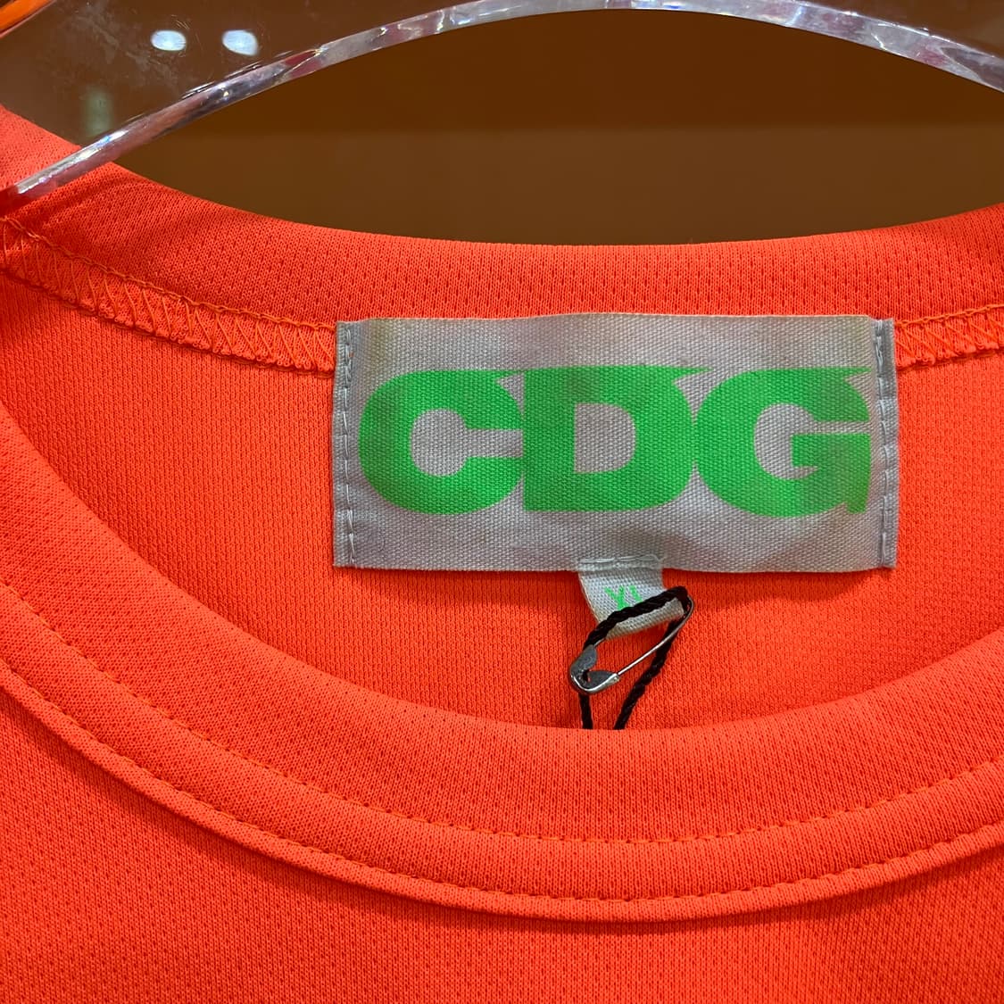 CDG 꼼데가르송 네온 로고 메쉬 롱슬리브 XL 상품이미지2