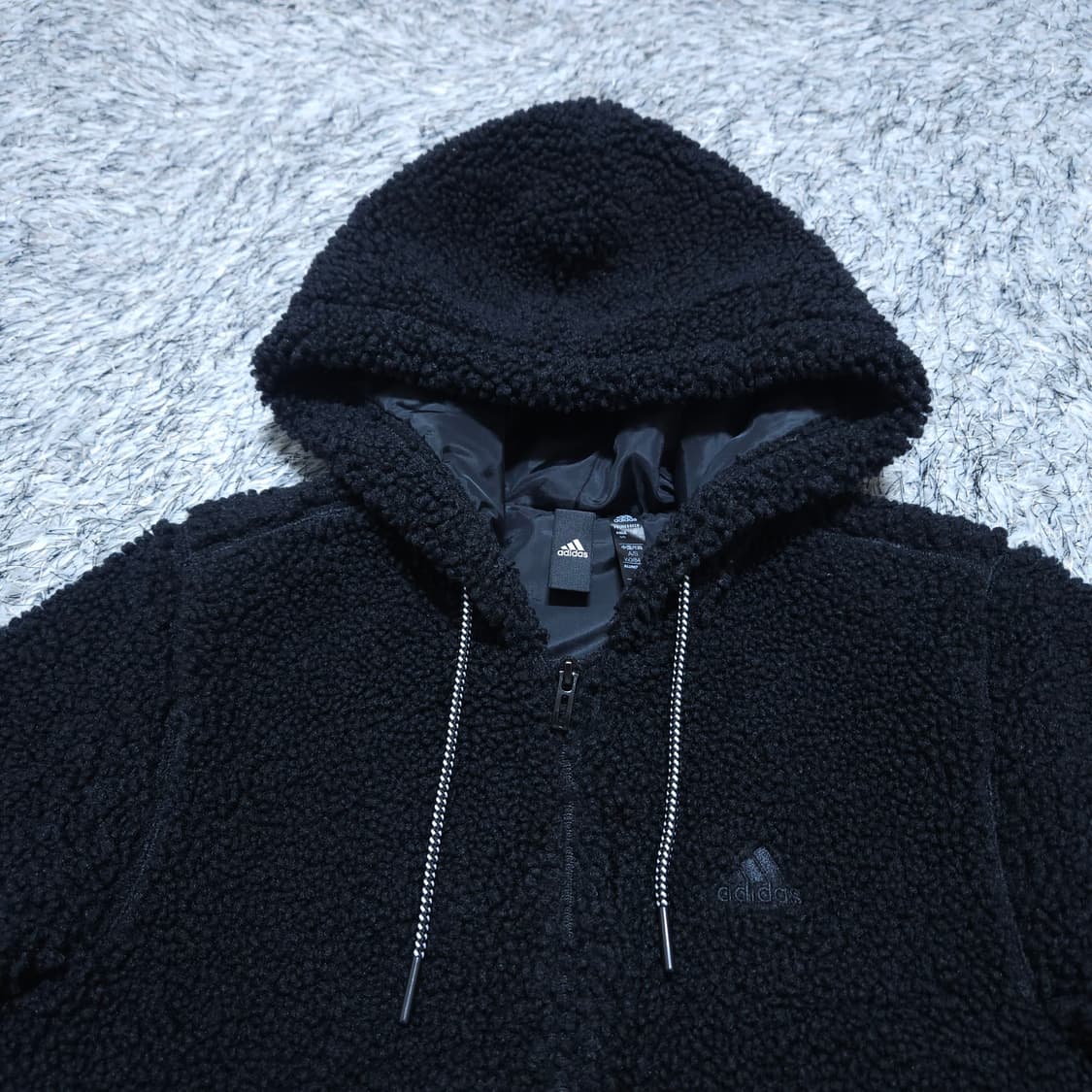 아디다스) XS 여자 후리스집업 뽀글이 후드집업 / 왕눈이샵 상품이미지3