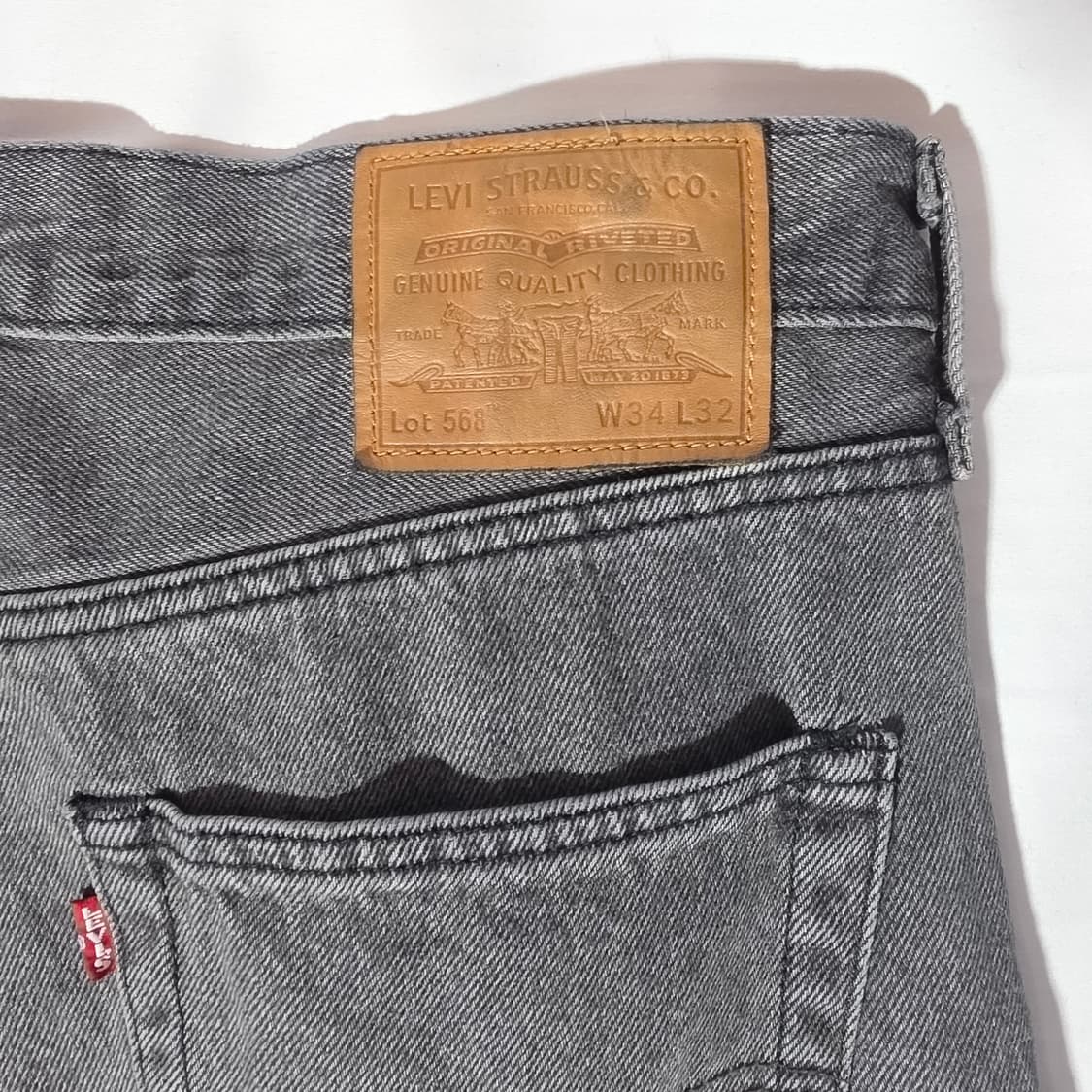[W34L32]리바이스 프리미엄 568 그레이 데님 팬츠 상품이미지7