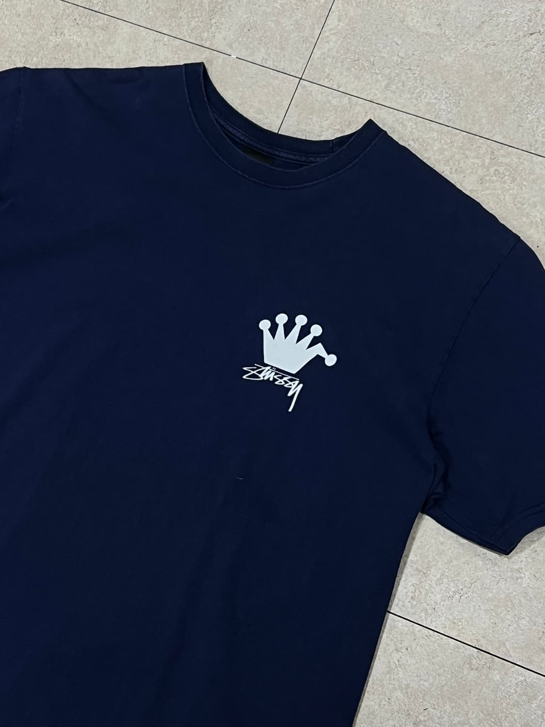 (L) 스투시 LB 크라운 반팔 티셔츠 네이비 상품이미지3