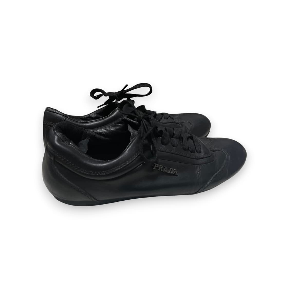 280 44)프라다 로고 가죽 레더 스니커즈 신발 상품이미지3