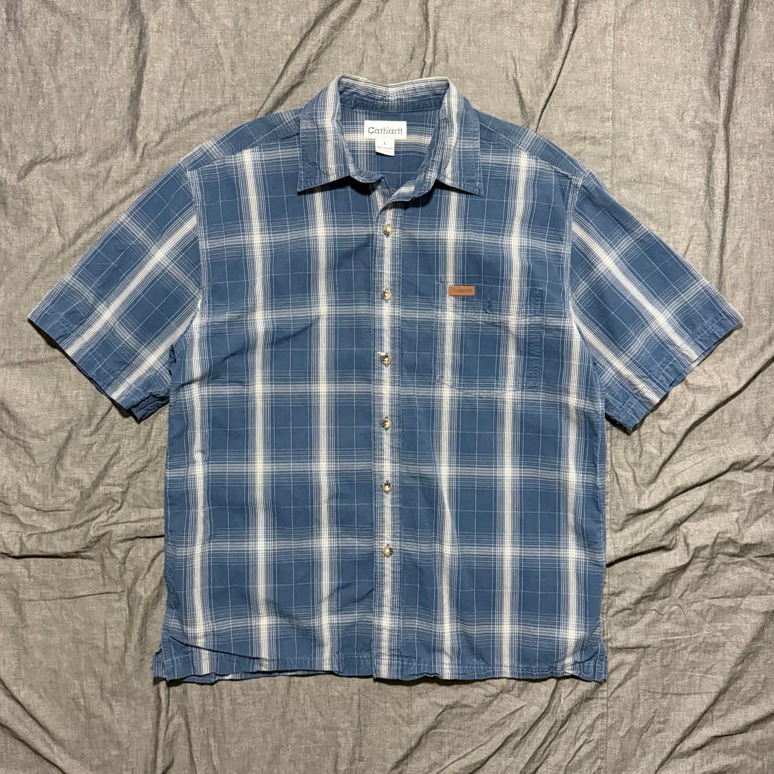 Short Sleeve Ripstop Plaid Shirt 상품이미지1