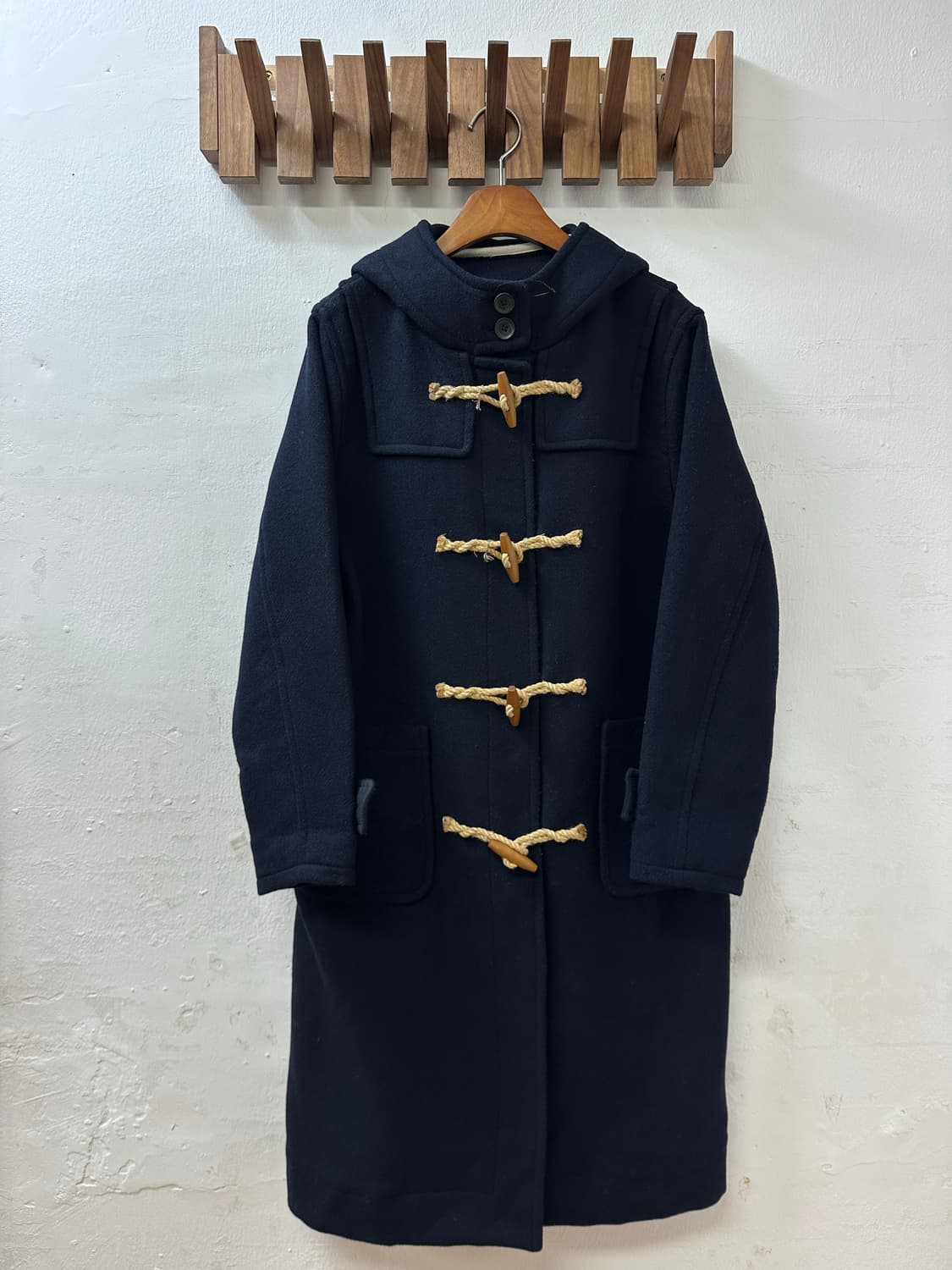 빈티지 하버드 울 혼방 일본판 떡볶이 후드 더플 코트 상품이미지6