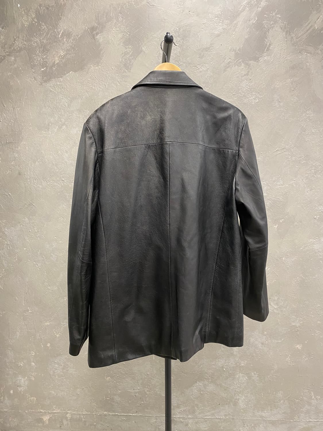 [L] Caruso 카루소 블랙 양가죽 레더 카코트 상품이미지7