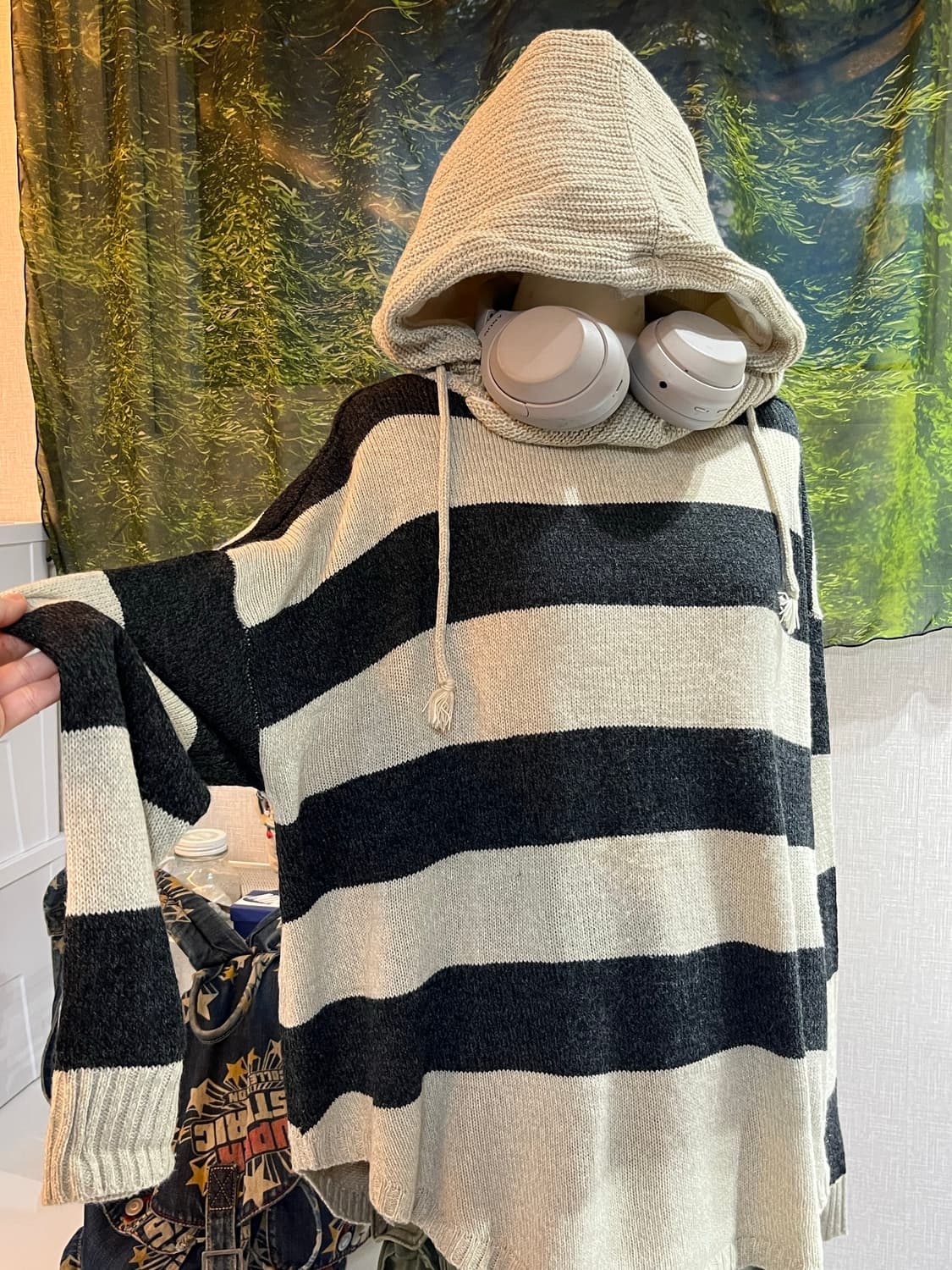 빈티지 스트라이프 후드 니트 상품이미지6