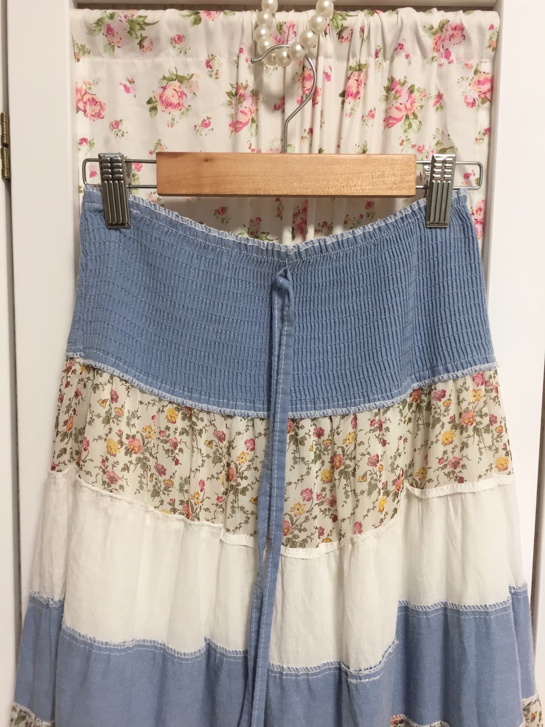 빈티지 데님 잔꽃 패치스커트 상품이미지2