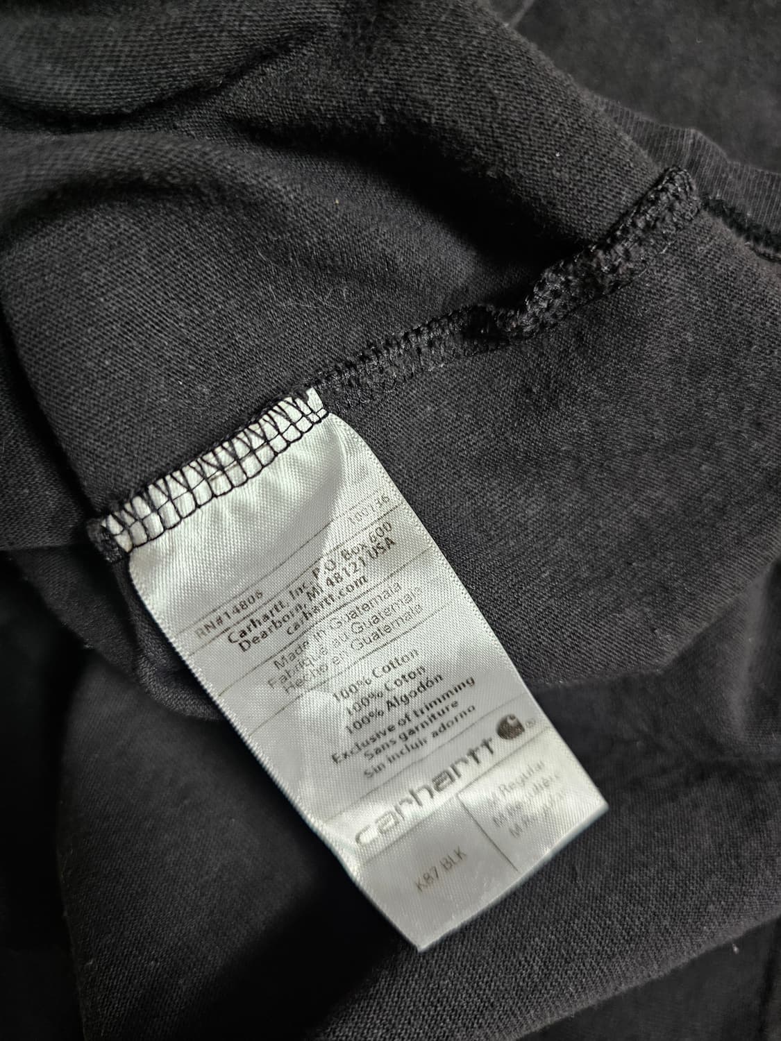 칼하트 블랙 포켓 반팔 티셔츠 M 상품이미지5