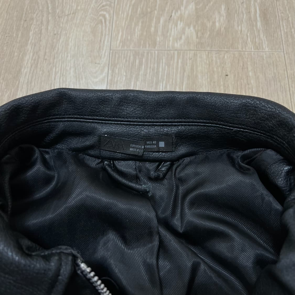 자라 남성 오버사이즈 라이더 봄버 가죽자켓 M/95  상품이미지4