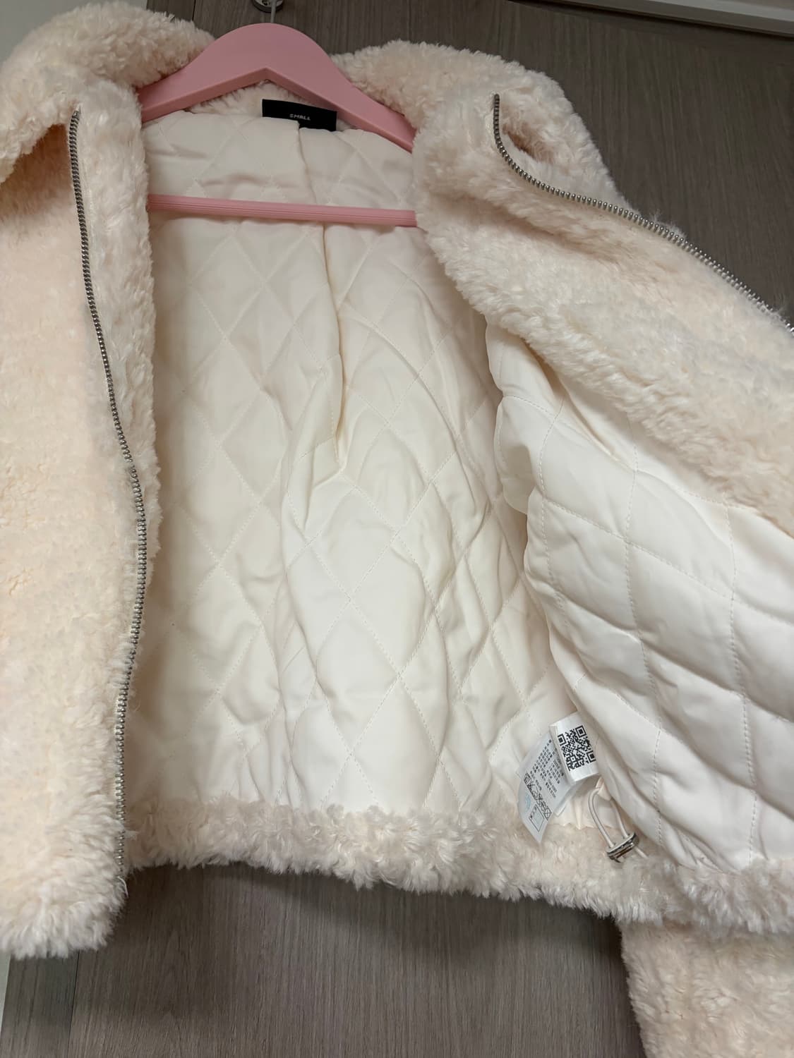 널디 퍼 자켓 아이보리 상품이미지6