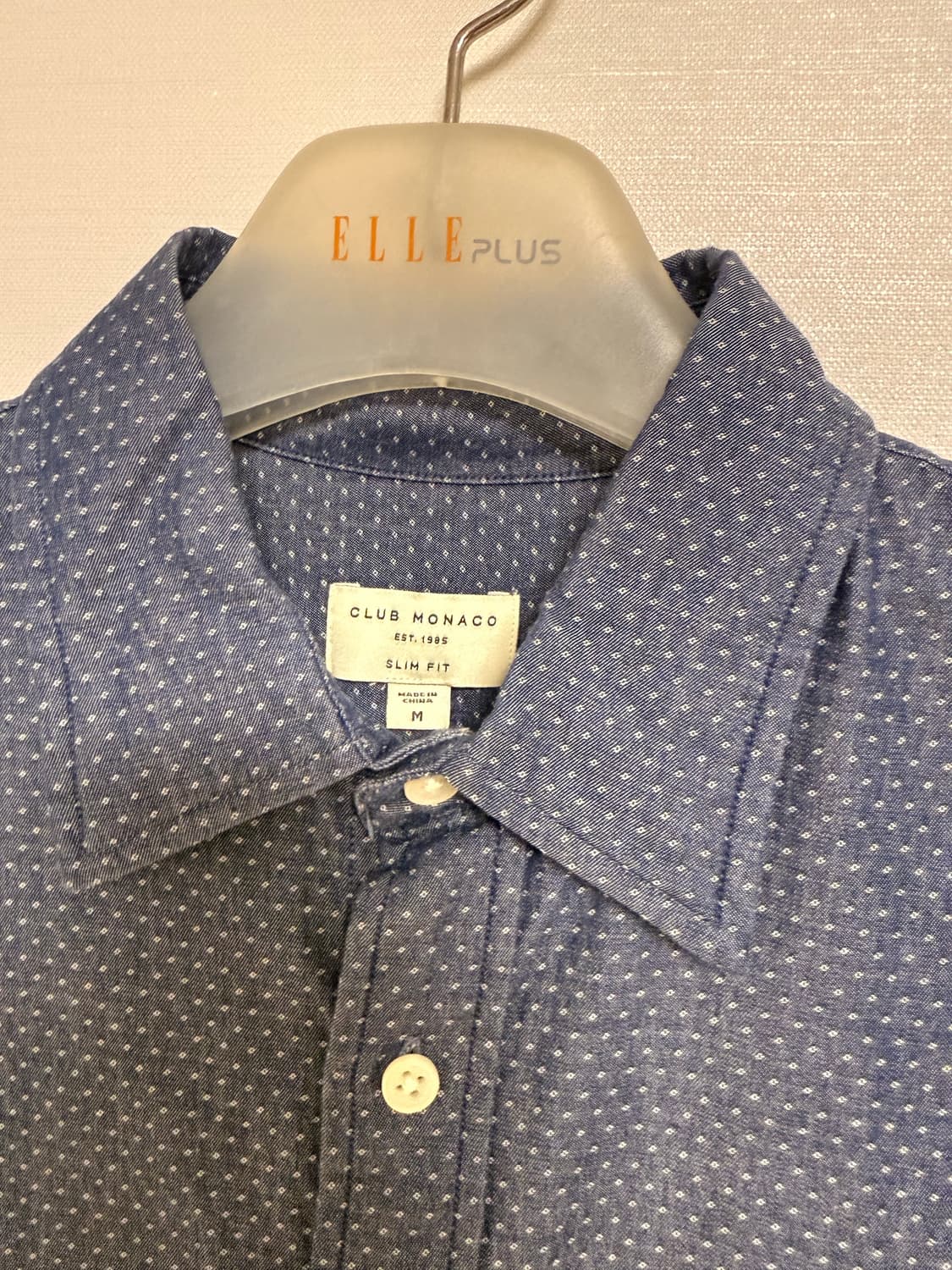 클럽모나코 도트 셔츠 슬림핏 M(100) / 면100% / 공홈 직구 상품이미지8