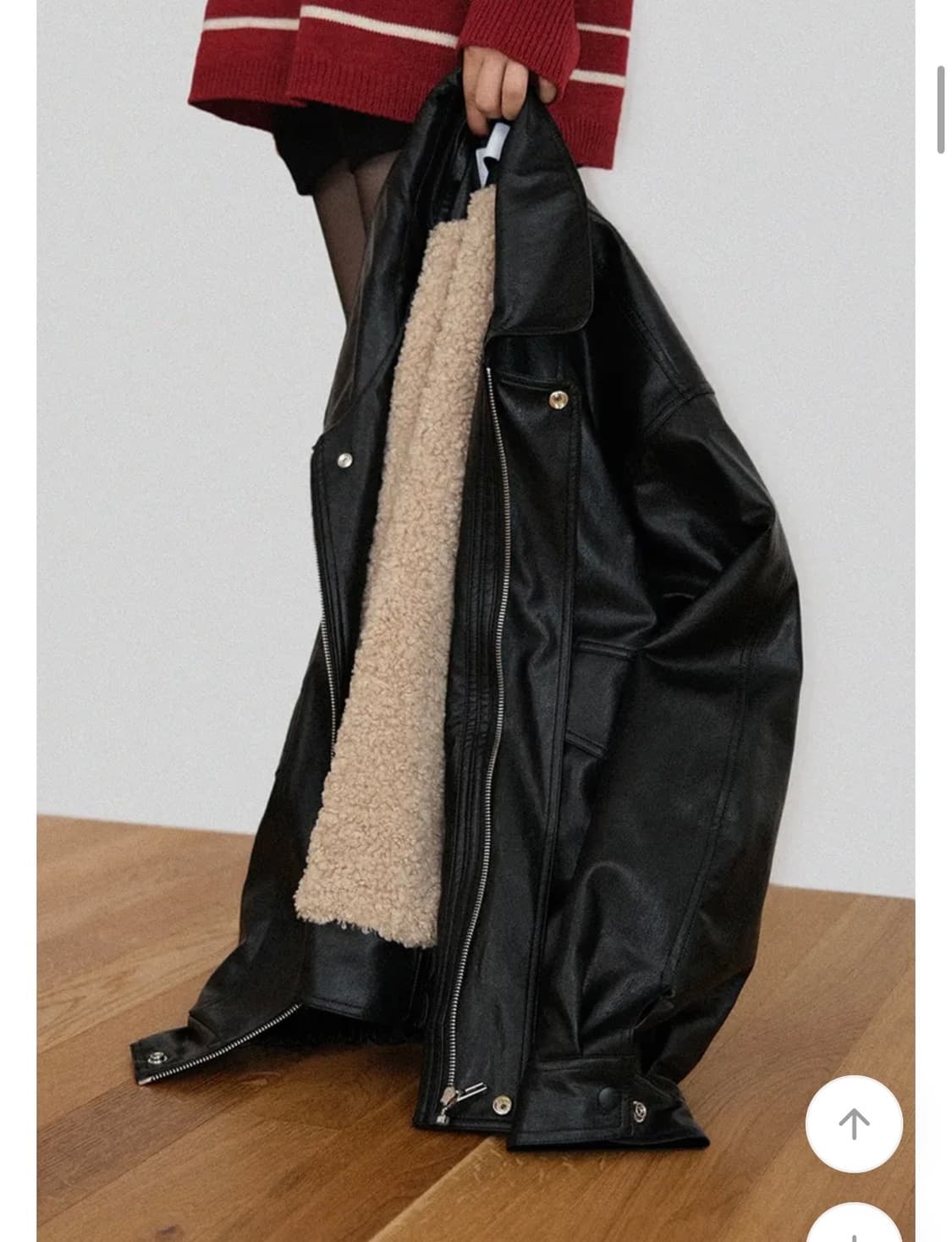 어텀 덤블 레더 점퍼 자켓 블랙 상품이미지2