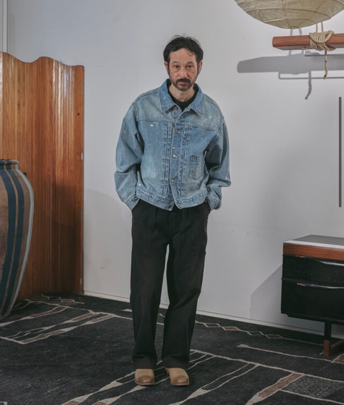 비헤비어 디스트레스드 데님 트러커 자켓 타입1 3사이즈 상품이미지5