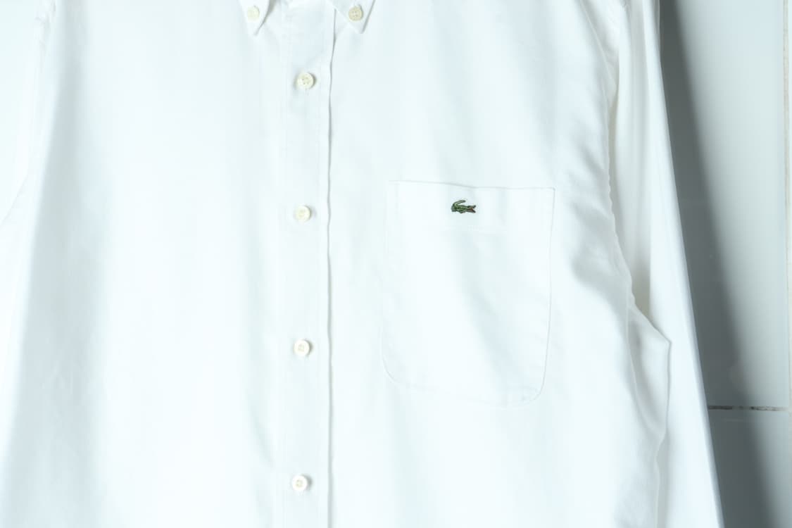(XL-2XL) 라코스테 셔츠 남방 무지 화이트 흰색 원포켓-H31302 상품이미지5