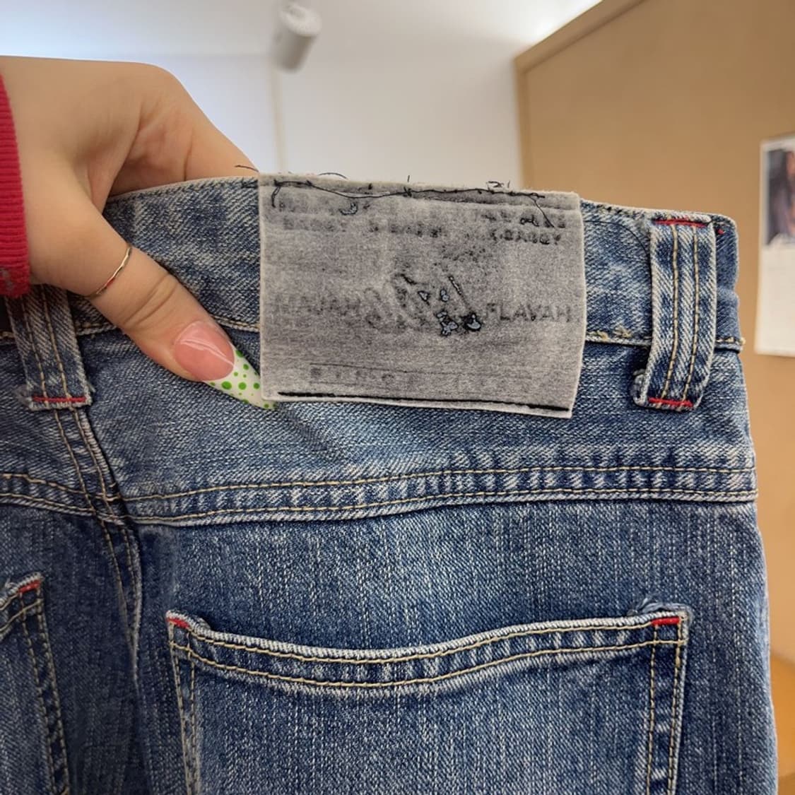 마자플라바 올드스쿨 스트릿 펑크 데님 카고팬츠 31인치 C09255 상품이미지5