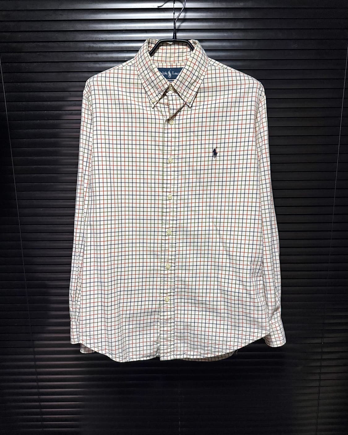 폴로 랄프포렌 아이보리 바둑판 체크 셔츠 M 95 커스텀핏 3컬러 클래식 상품이미지3