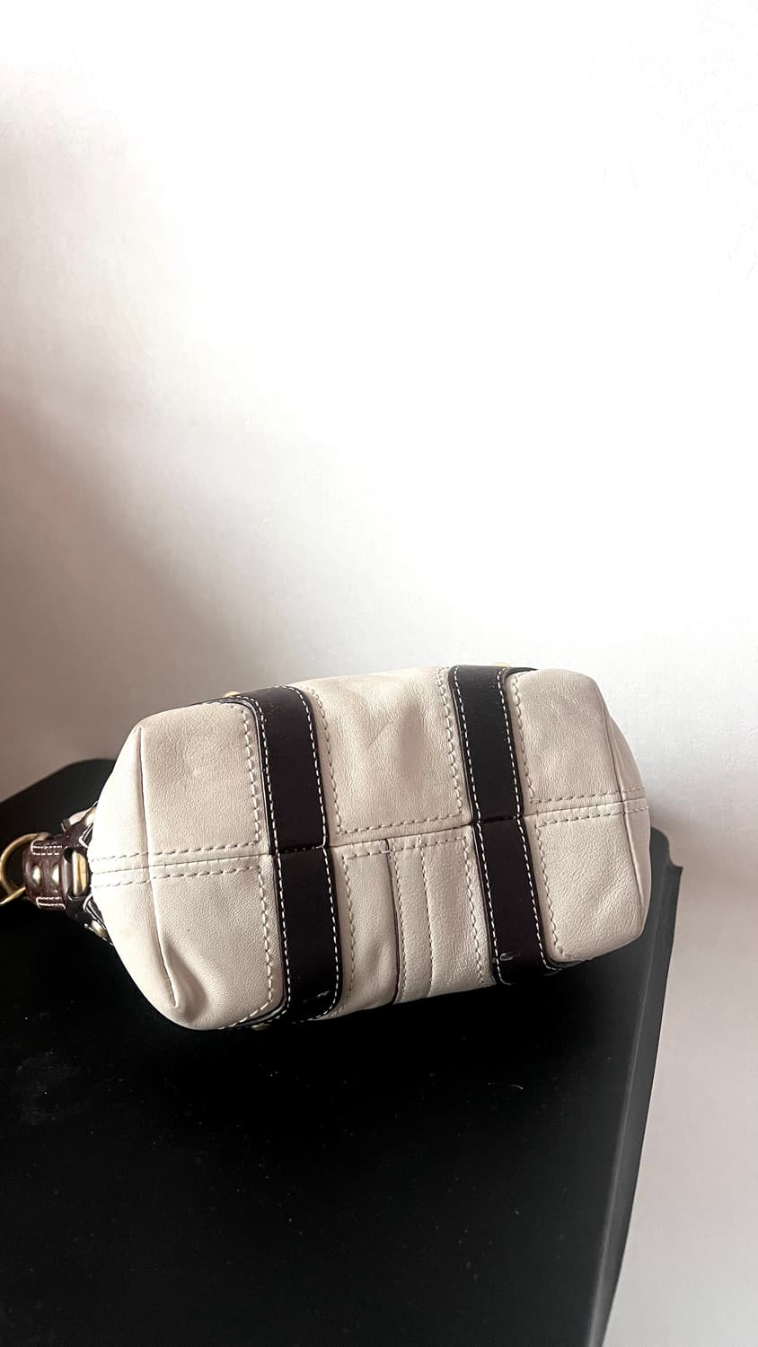 90s coach carly carmel 코치 카멜 브라운 레더 숄더백 상품이미지8