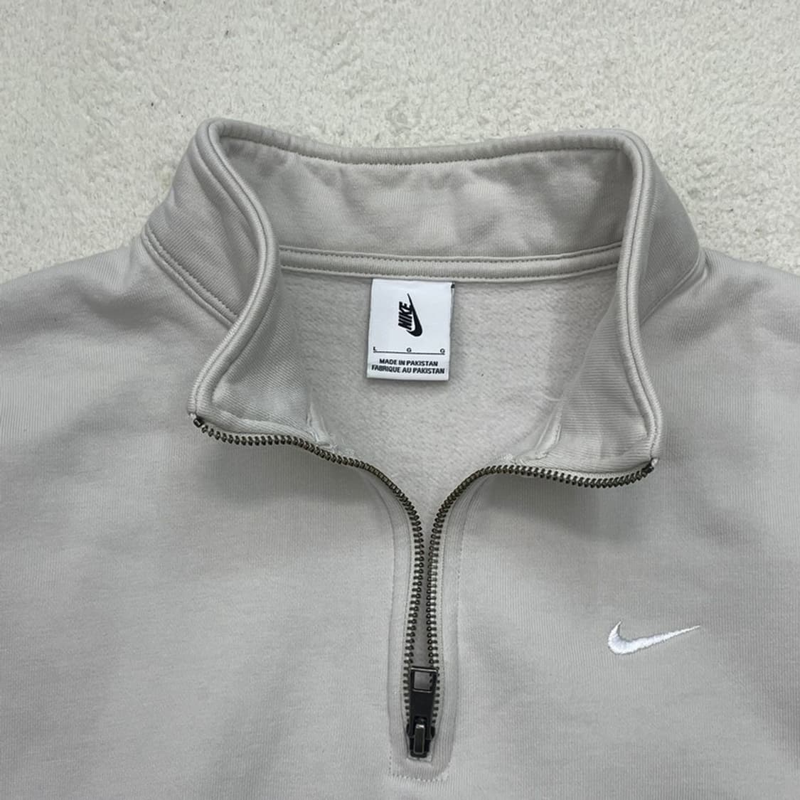 NIKE 하프집업 기모 맨투맨 베이지 L 상품이미지3