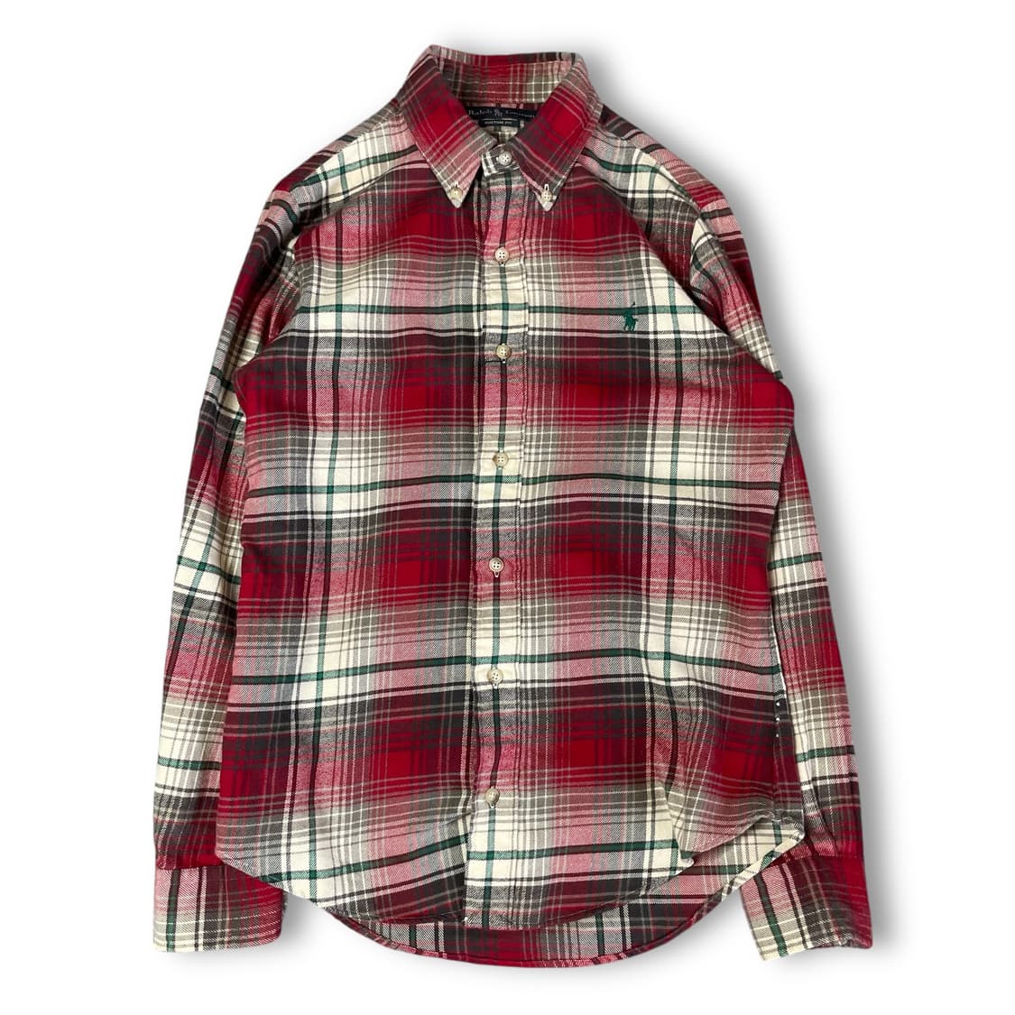 폴로 랄프로렌 레드 그라데이션 체크 긴팔 셔츠 커스텀핏 S 상품이미지1