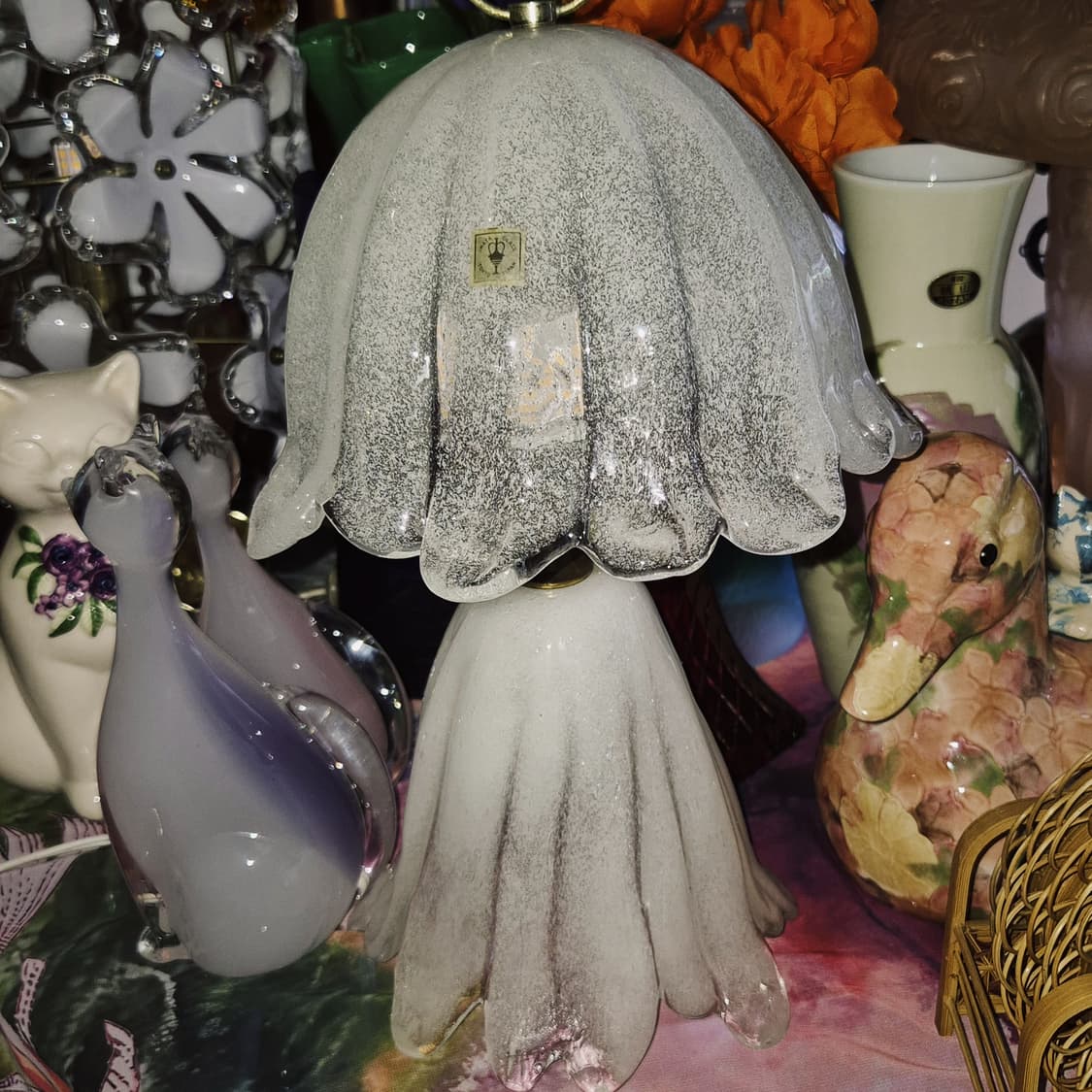 70s 이와타 핸드블로운 마블 빅 해파리 램프 상품이미지8