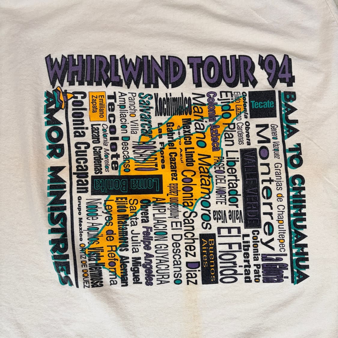 90s USA Whirlwind Tour 빈티지 싱글스티치 반팔티 XL 상품이미지9
