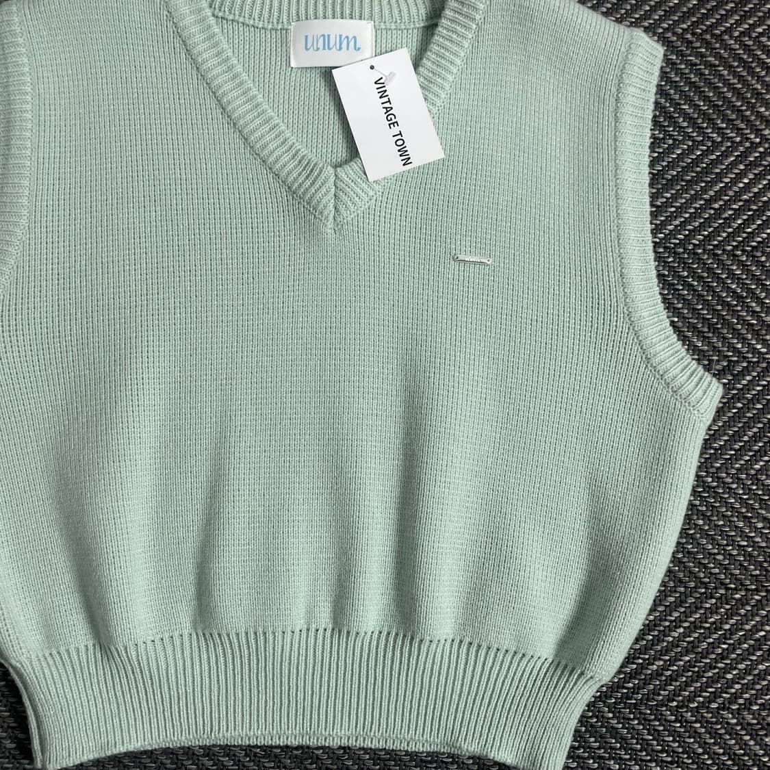 빈티지 크롭 와플 니트 베스트o 3126 상품이미지2