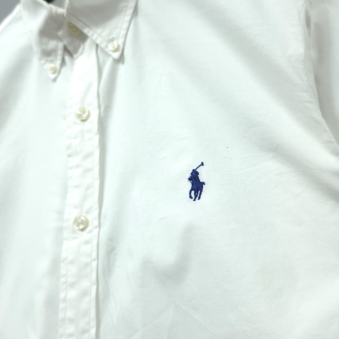 [M] 폴로 화이트 커스텀핏 스트레치 코튼 긴팔셔츠 상품이미지4