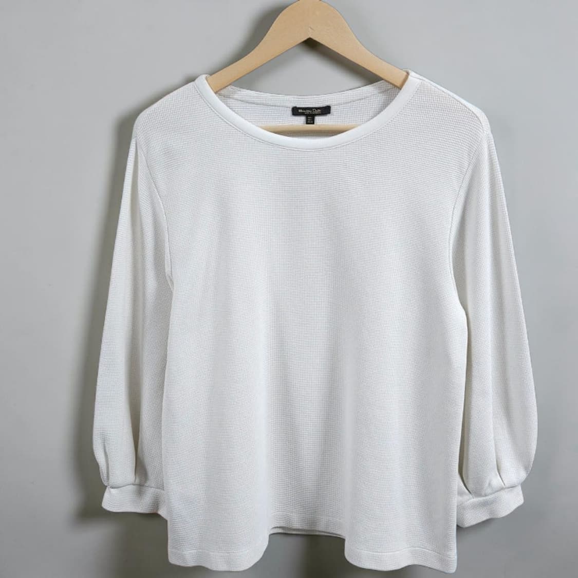 77 MASSIMO DUTTI 마시모두띠 와플 텍스처 7부 티셔츠 상품이미지1