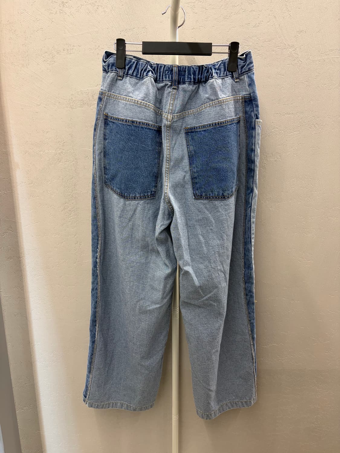 글래머 연청 믹스 와이드 데님 팬츠 상품이미지5