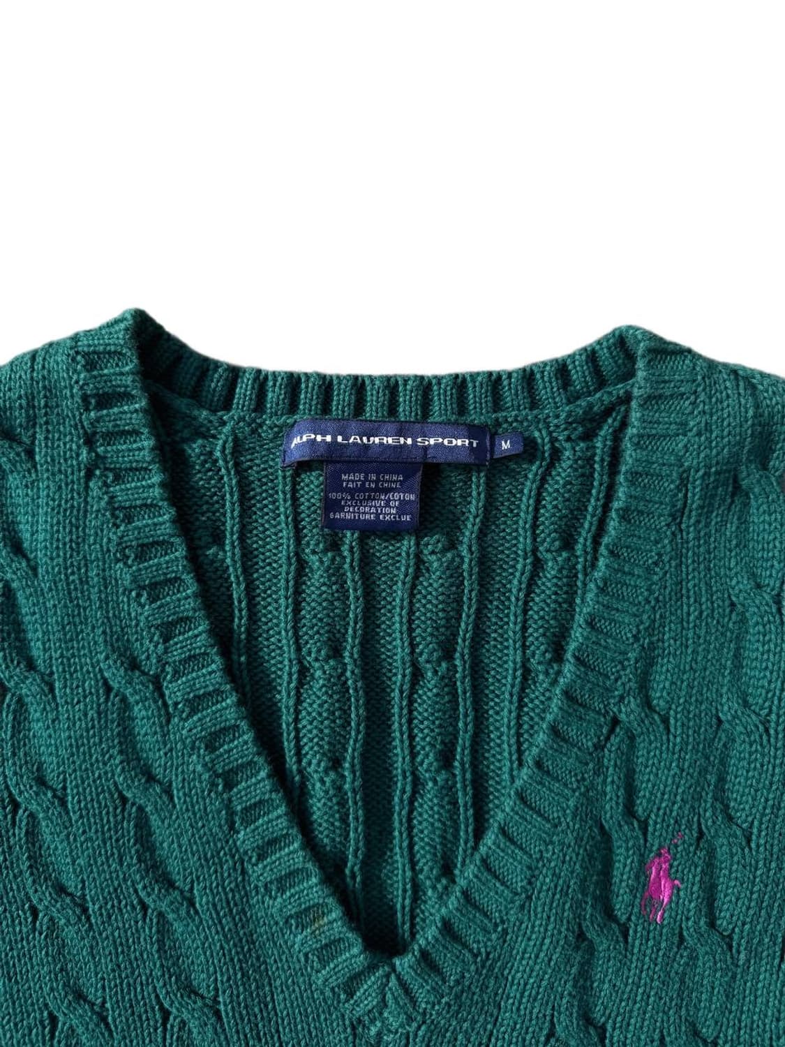 PRL cotton cable vneck sweater 상품이미지4