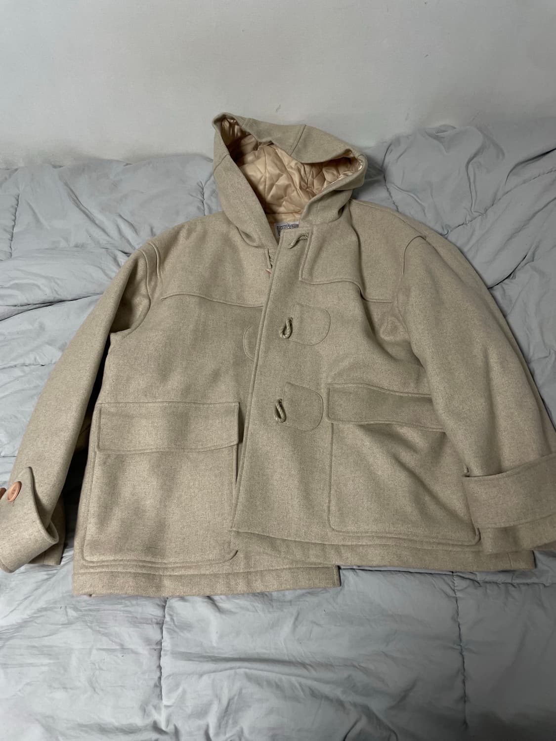 벌스데이수트 BIG SHORT DUFFLE COAT 코트 오트밀 M 상품이미지2