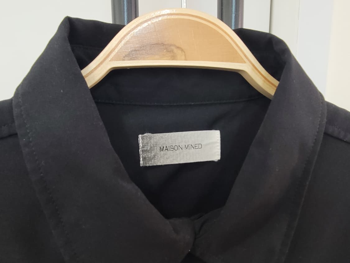 메종미네드 오버핏 블랙 셔츠 남성용 S사이즈 상품이미지3