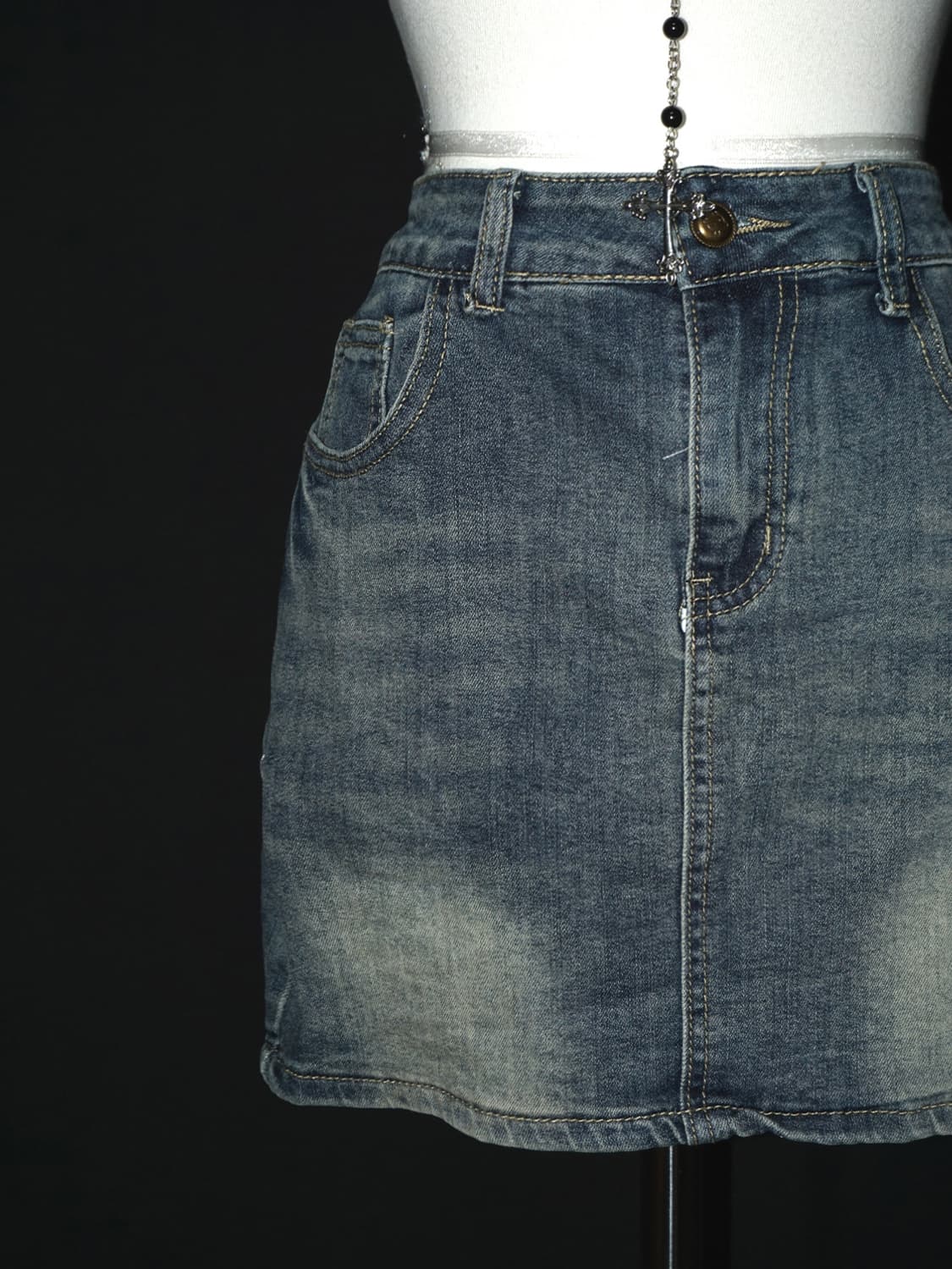 y2k lettering denim skirt  상품이미지4