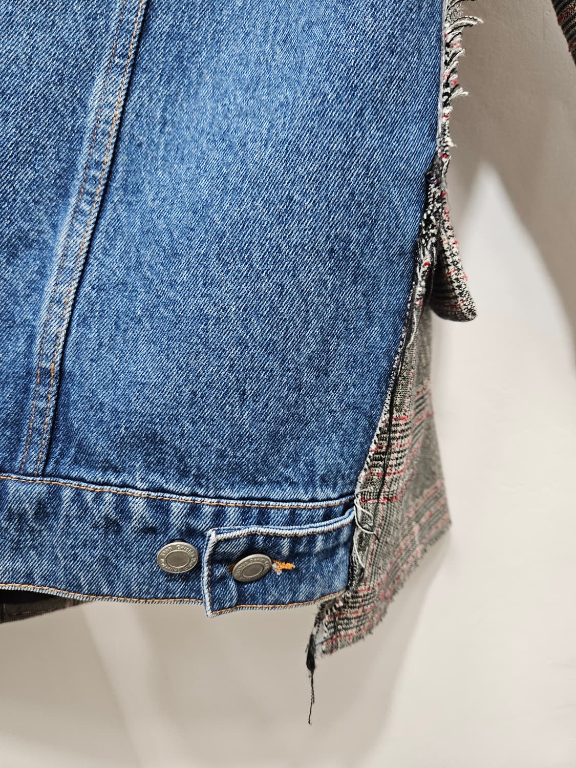 버쉬카(Bershka) 체크 데님 믹스 자켓 상품이미지7