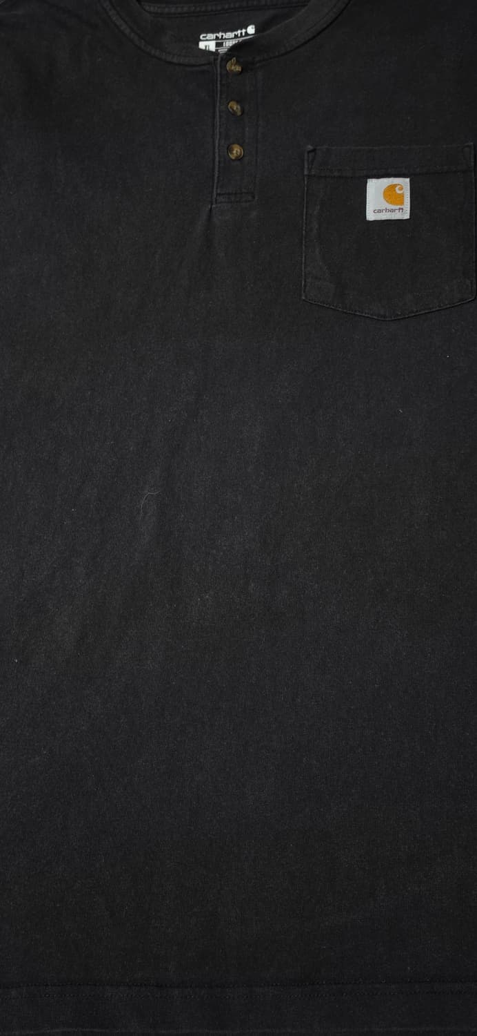 칼하트 블랙 포켓 반팔 루즈핏 헨리넥 티셔츠 XL 상품이미지5