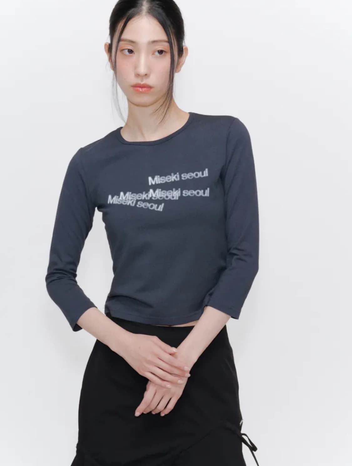 미세키서울 Dust logo long sleeves CHARCOAL 상품이미지3