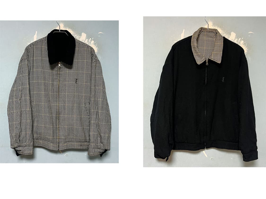 YSL 입생로랑 90's 리버시블 울 남자 블루종자켓 춘추복 L 100 상품이미지1