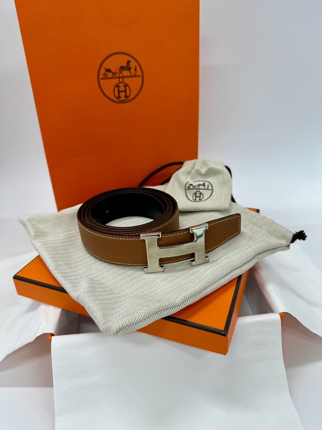 [풀구성]에르메스 H 벨트 버클 리버시블 레더 스트랩 32mm 상품이미지5