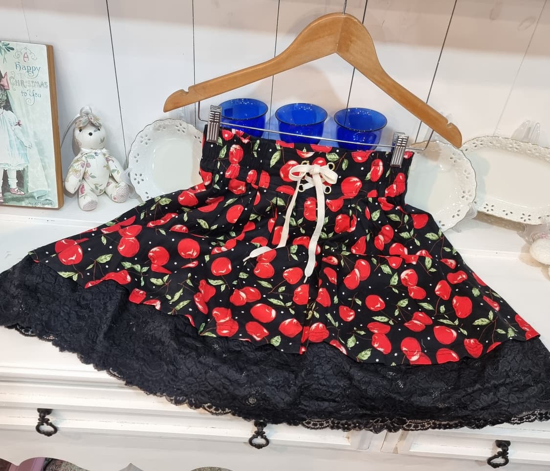 체리 패턴 레이스 스커트 상품이미지5