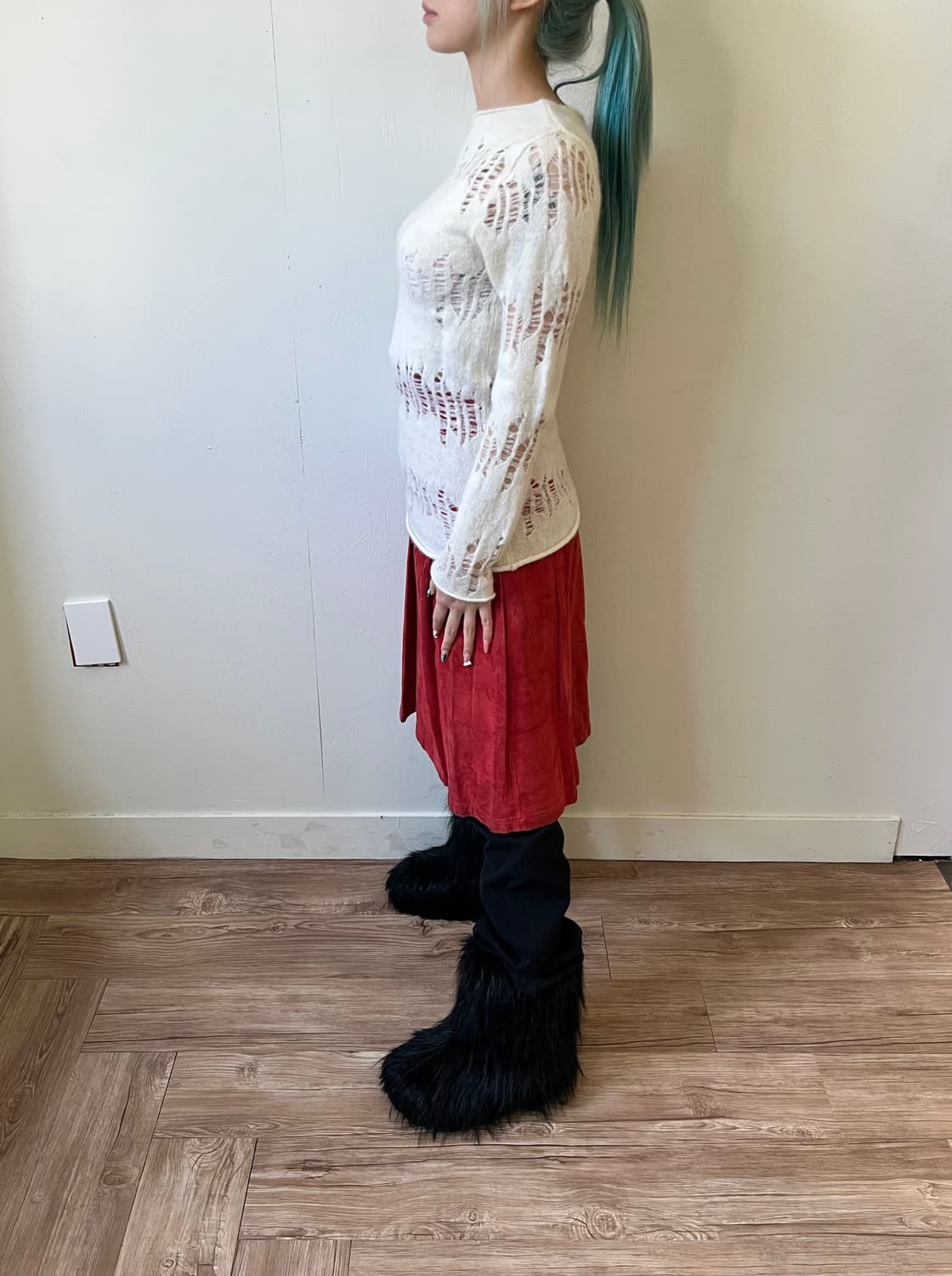 DIAGONAL 다이애그널 시스루 모헤어 스웨터 상품이미지8